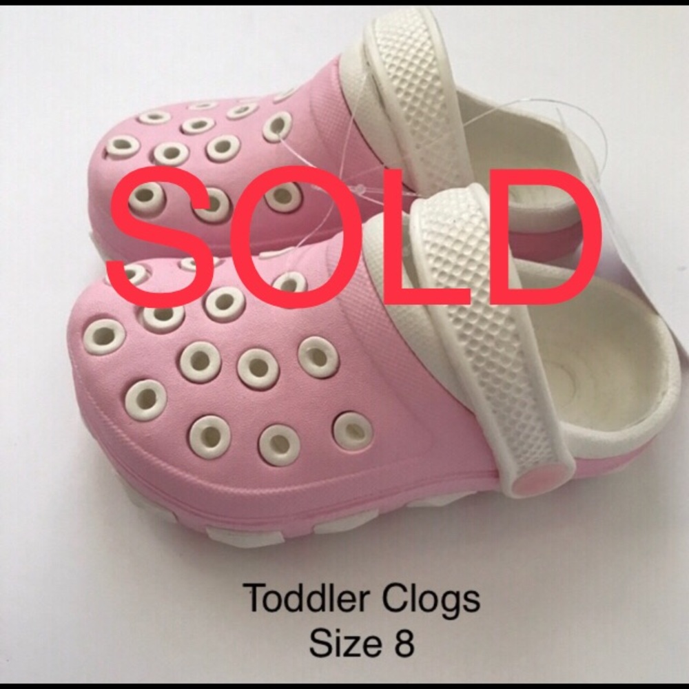 ❌SOLD❌🆕 NWT Toddler Pink/White Clogs - Girls 8 - Picture 1 of 8